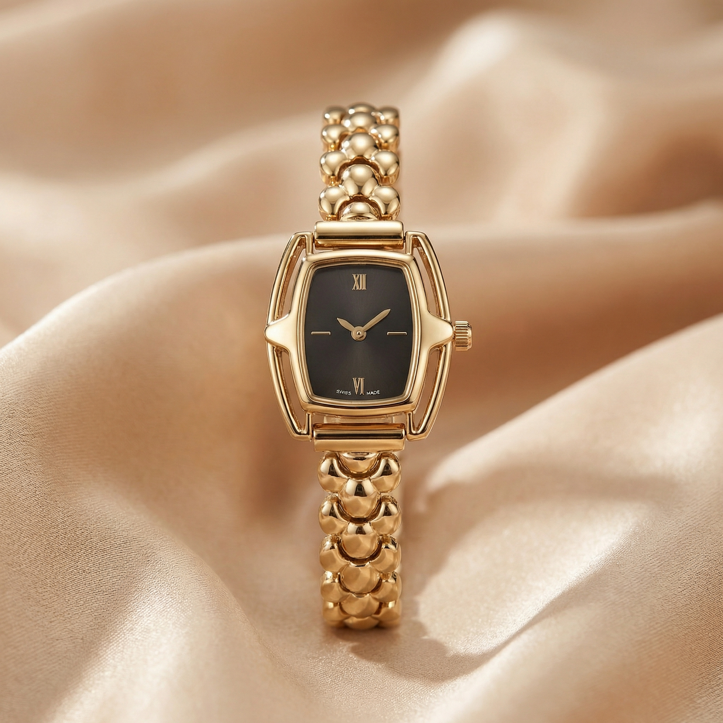 Classic Square Luxury Watch for Women | Elegant Quartz Watch with Gold-Tone Bracelet | Timeless Statement Wristwatch