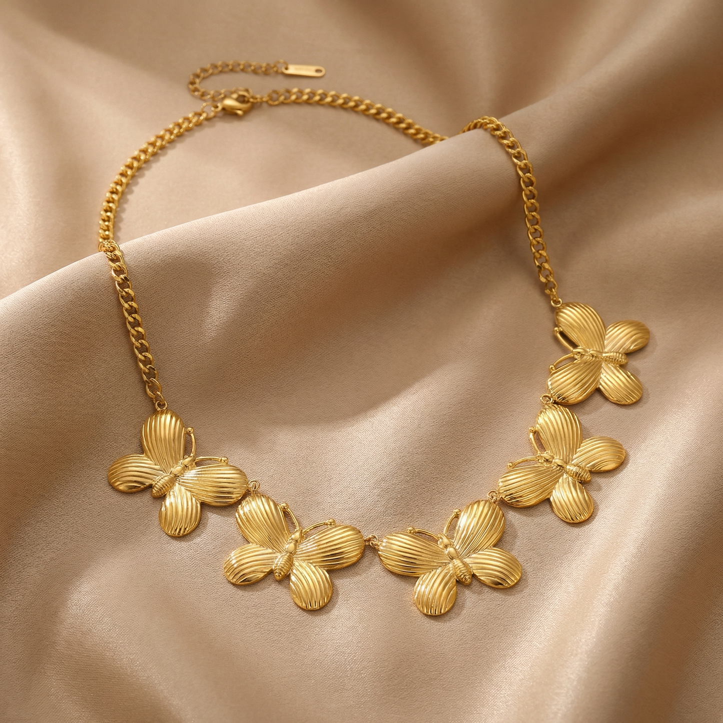 Butterfly Statement Necklace in Gold | Elegant Sculpted Design