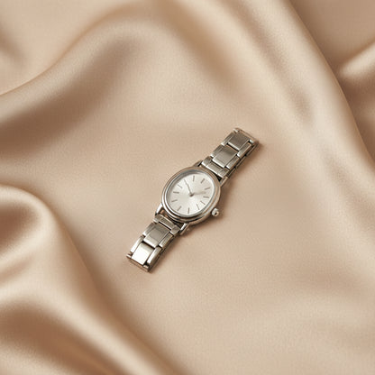 Gold, Light Gold & Silver Oval Watch | Stainless Steel Women’s Classic Bracelet Watch | Modern Everyday Timepiece