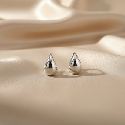 Gold & Silver Teardrop Chunky Earrings | Minimalist Drop Earrings | Stainless Steel Bold Hoop Drops | Modern Statement Jewellery