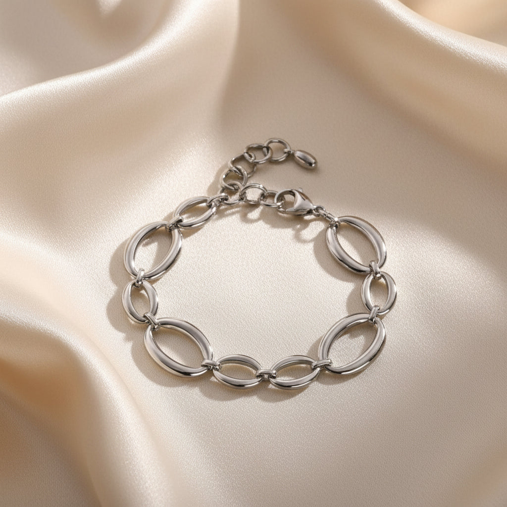 Chunky Oval Link Bracelet | Stainless Steel Chain Bracelet | Women’s Modern Jewellery