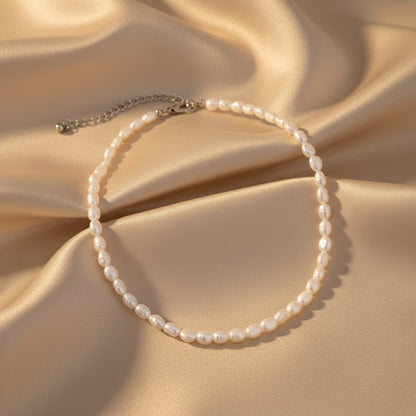 Freshwater-Style Pearl Necklace | Fine Beaded Choker | Minimal Everyday Jewellery