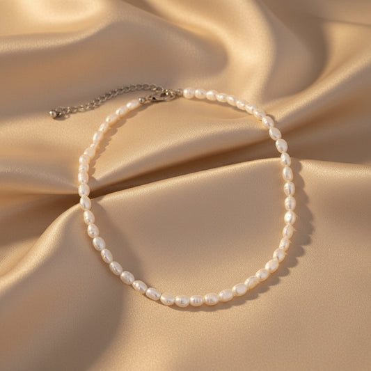 Freshwater-Style Pearl Necklace | Fine Beaded Choker | Minimal Everyday Jewellery
