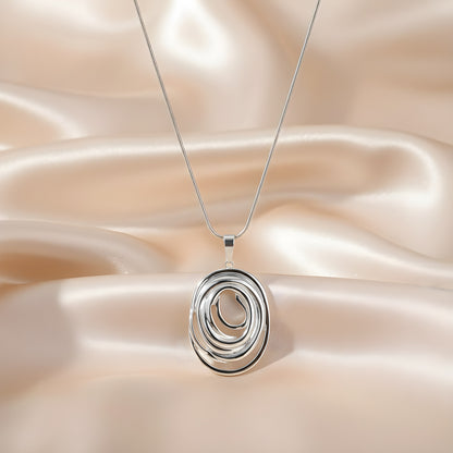 Gold & Silver Spiral Pendant Necklace | Stainless Steel Modern Swirl Design | Women’s Fashion Jewellery