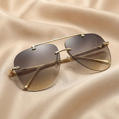 Luxury Gold Aviator Sunglasses with Gradient Lenses | Elegant Statement Frames in Modern Tones
