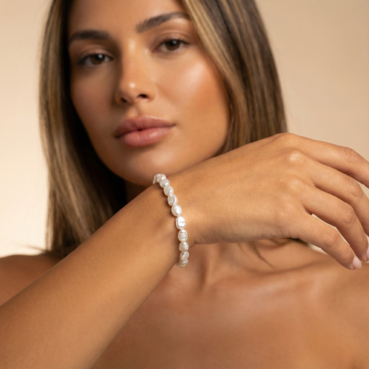 Pearl Bead Bracelet | Delicate Minimal Wrist Design | Women’s Classic Jewellery