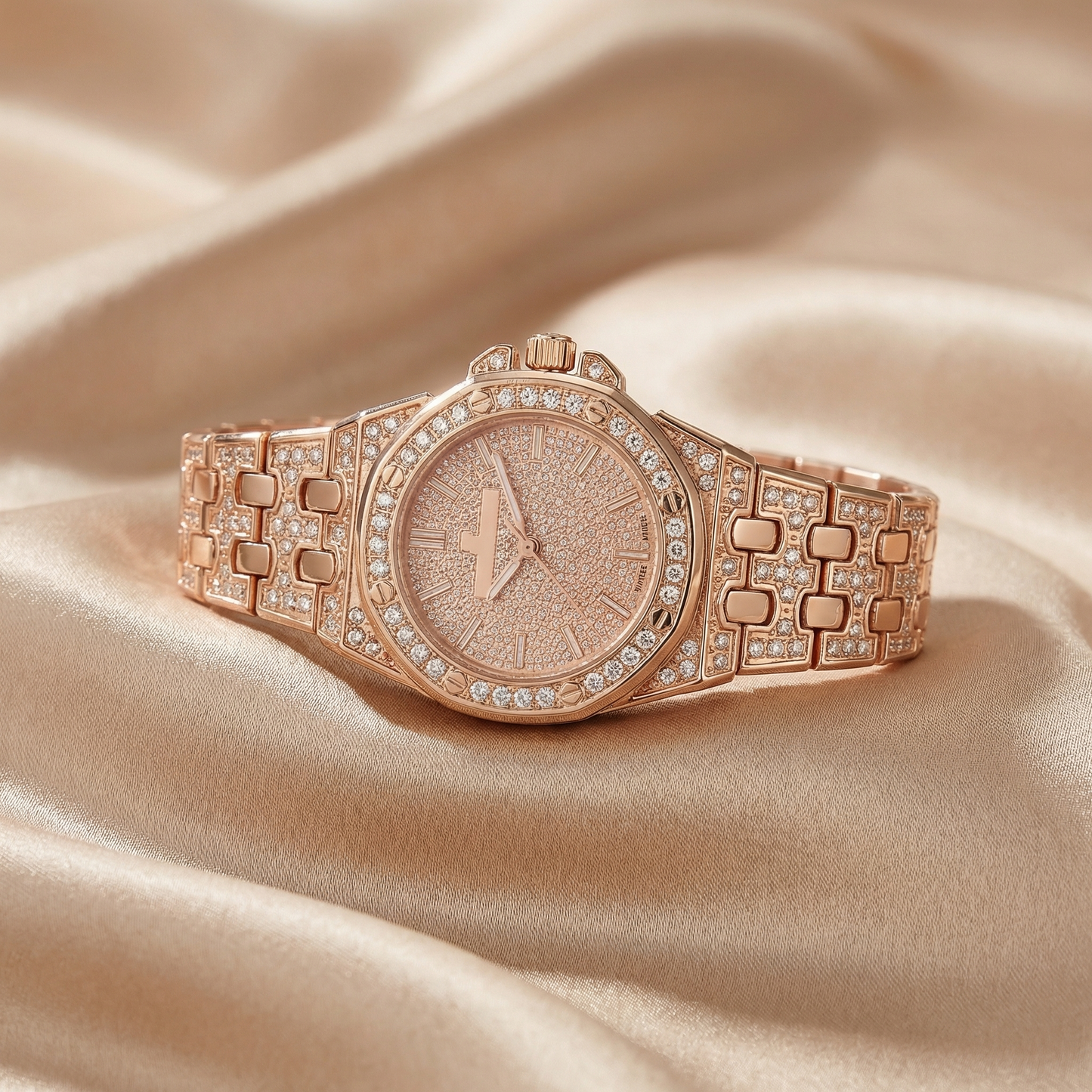 Luxury Iced Tonneau Diamond Watch in Gold & Silver | Premium Crystal Multi-Dial Statement Timepiece