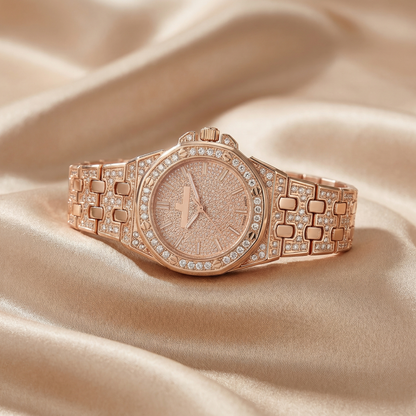 Luxury Iced Tonneau Diamond Watch in Gold & Silver | Premium Crystal Multi-Dial Statement Timepiece