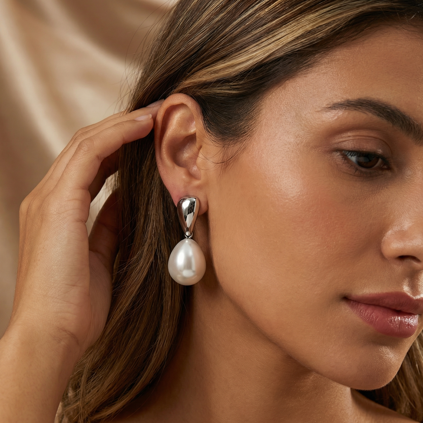 Pearl Drop Earrings in Gold & Silver | Elegant Minimal Design