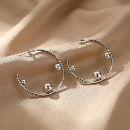 Minimalist Orb Hoop Earrings in Gold & Silver | Modern Open Circle Design