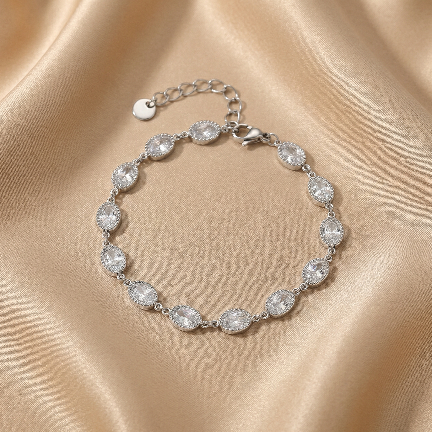 Gold & Silver Oval Link Stainless Steel Bracelet with Crystal Accents | Elegant Chain Bracelet | Timeless Everyday Jewellery