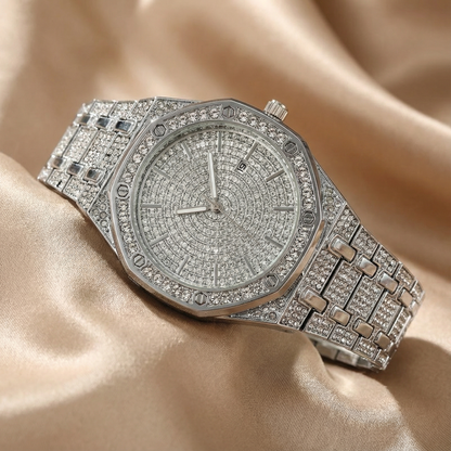 Stainless Steel Watch | Elegant Stone Pattern Design | Women’s Timeless Accessories