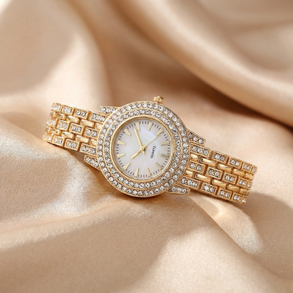 Elegant Crystal Bracelet Watch in Gold, Rose Gold & Silver | Timeless Quartz Watch with Sparkling Details for Everyday & Evening Style