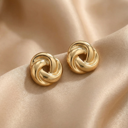 Gold & Silver Stainless Steel Knot Earrings | Sculptural Polished Design | Women’s Timeless Accessories