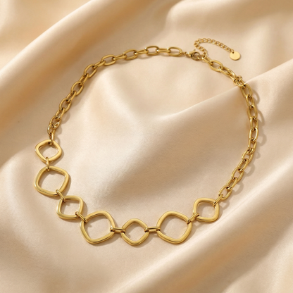 Luxury Gold Link Chain Necklace for Women | Gold Stainless Steel Necklace | Modern Geometric Statement Jewelry