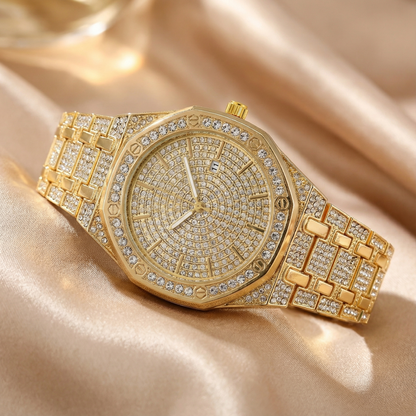 Stainless Steel Watch | Elegant Stone Pattern Design | Women’s Timeless Accessories