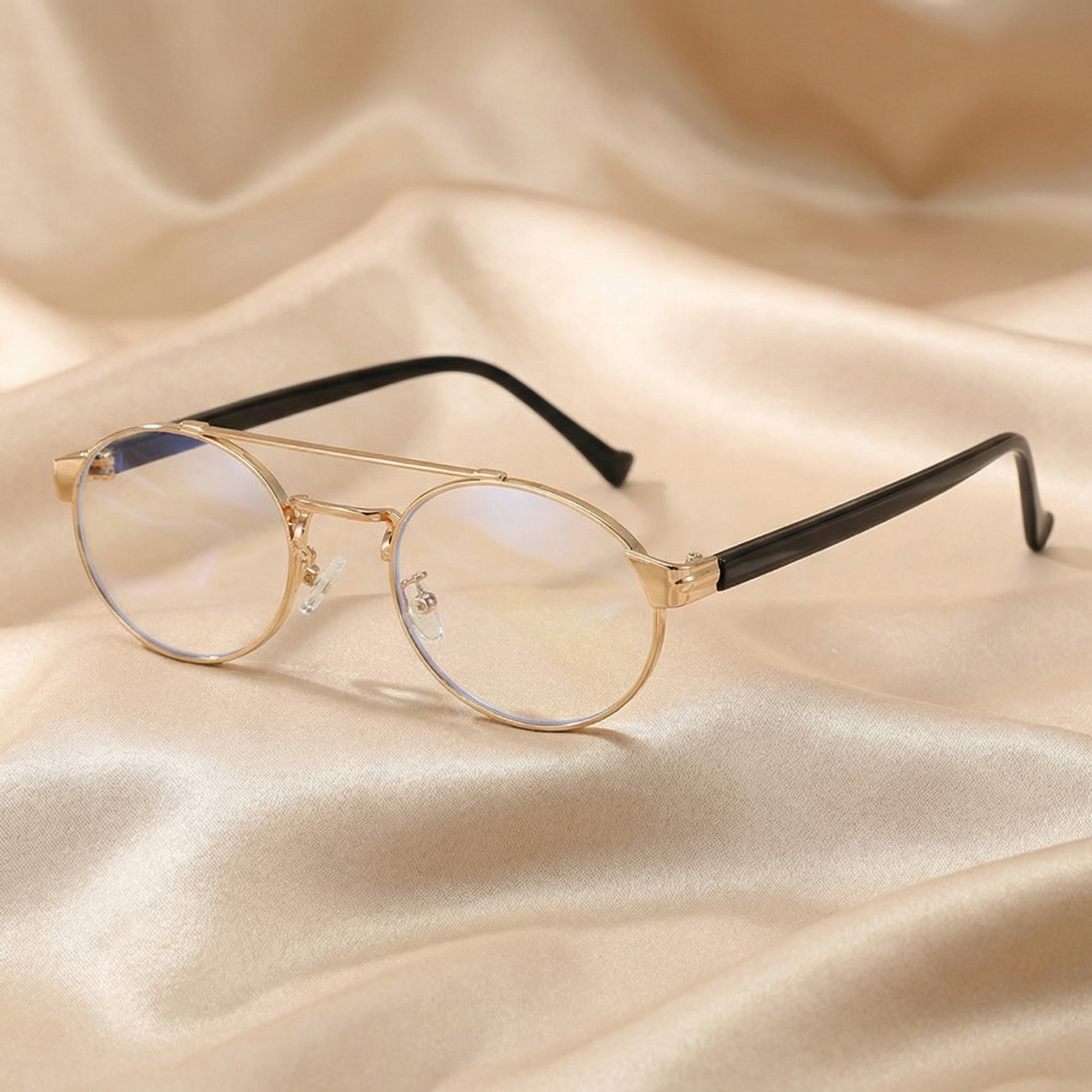 Classic Round Metal Sunglasses in Gold | Refined Frame with Gradient, Clear or Dark Lenses