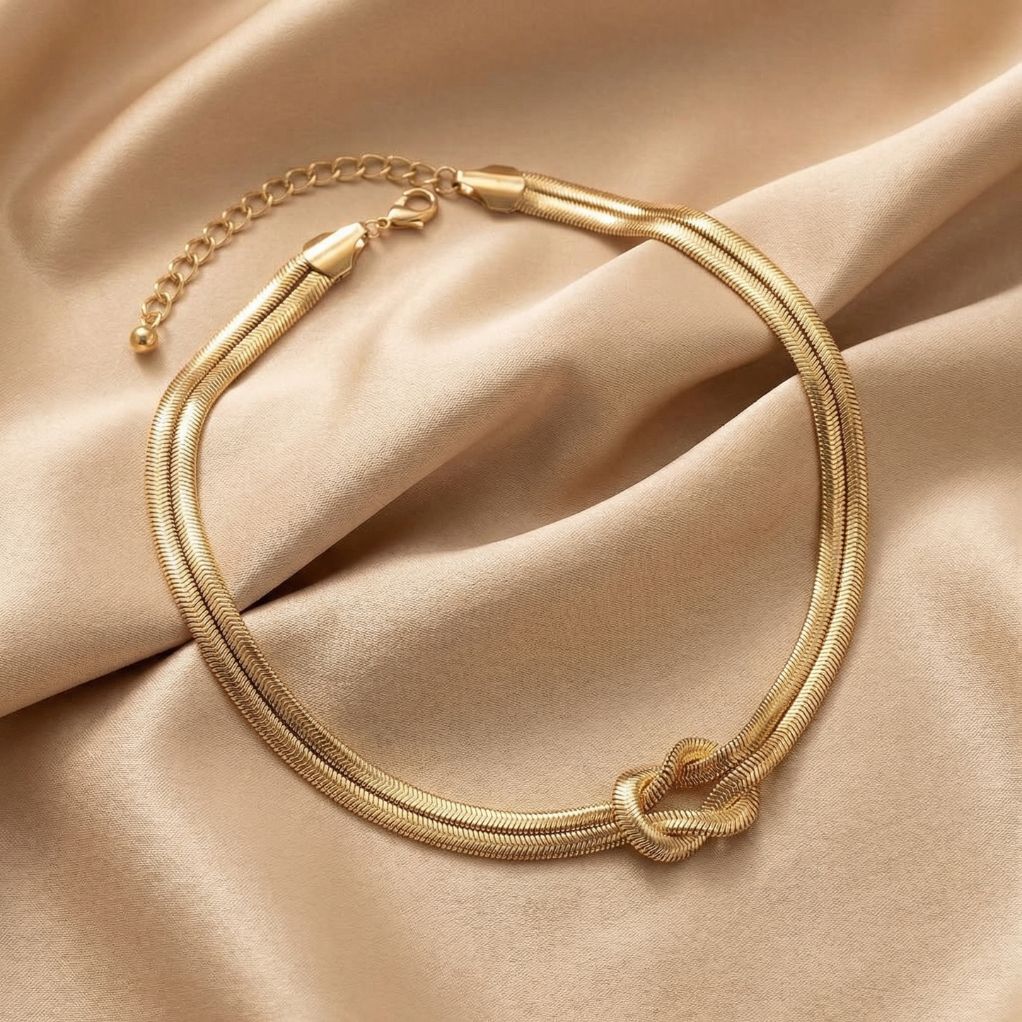 Gold Knot Chain Necklace for Women | Minimal Statement Chain | Elegant Timeless Jewelry