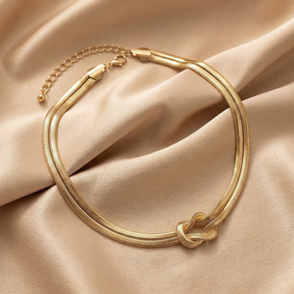 Gold Knot Chain Necklace for Women | Minimal Statement Chain | Elegant Timeless Jewelry