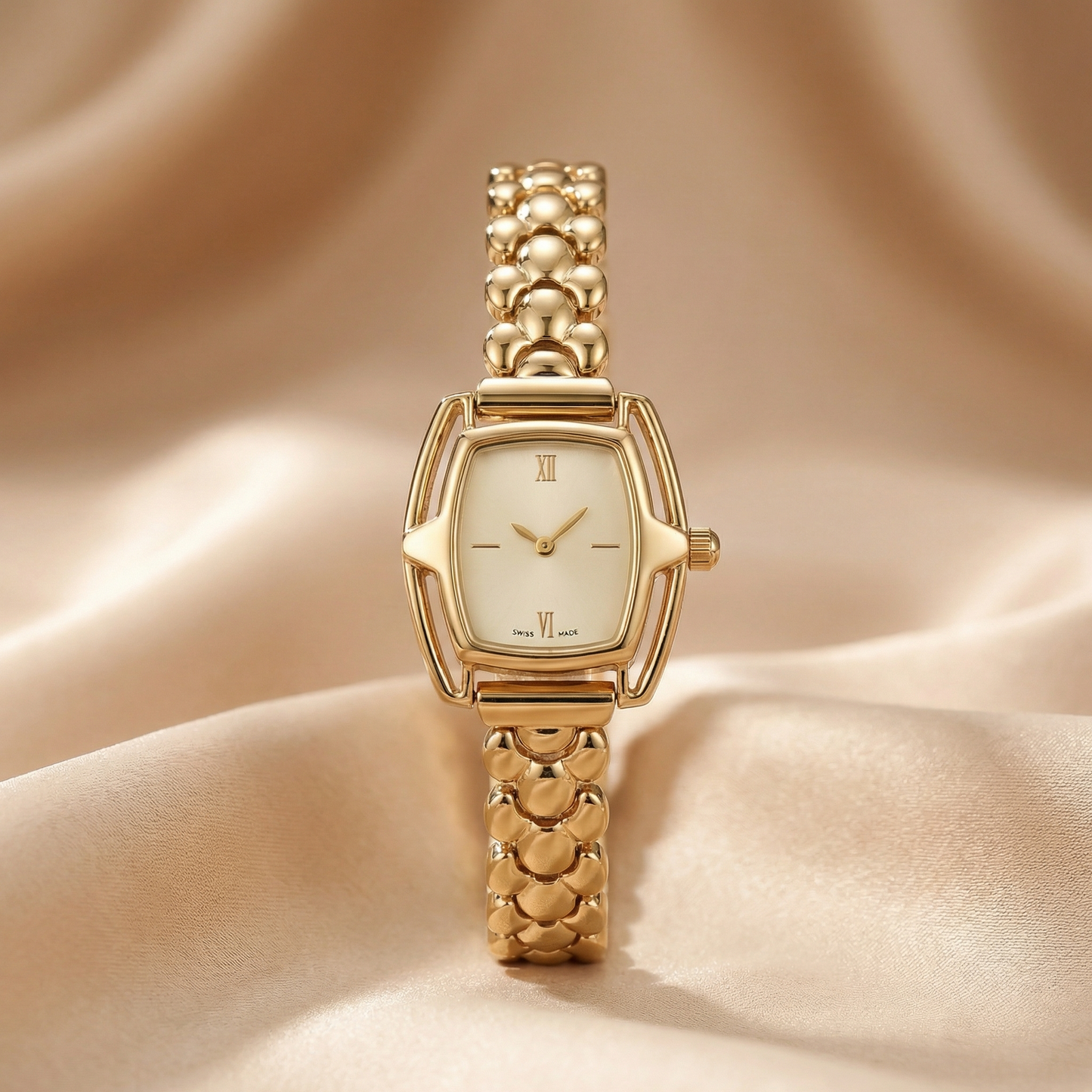 Classic Square Luxury Watch for Women | Elegant Quartz Watch with Gold-Tone Bracelet | Timeless Statement Wristwatch