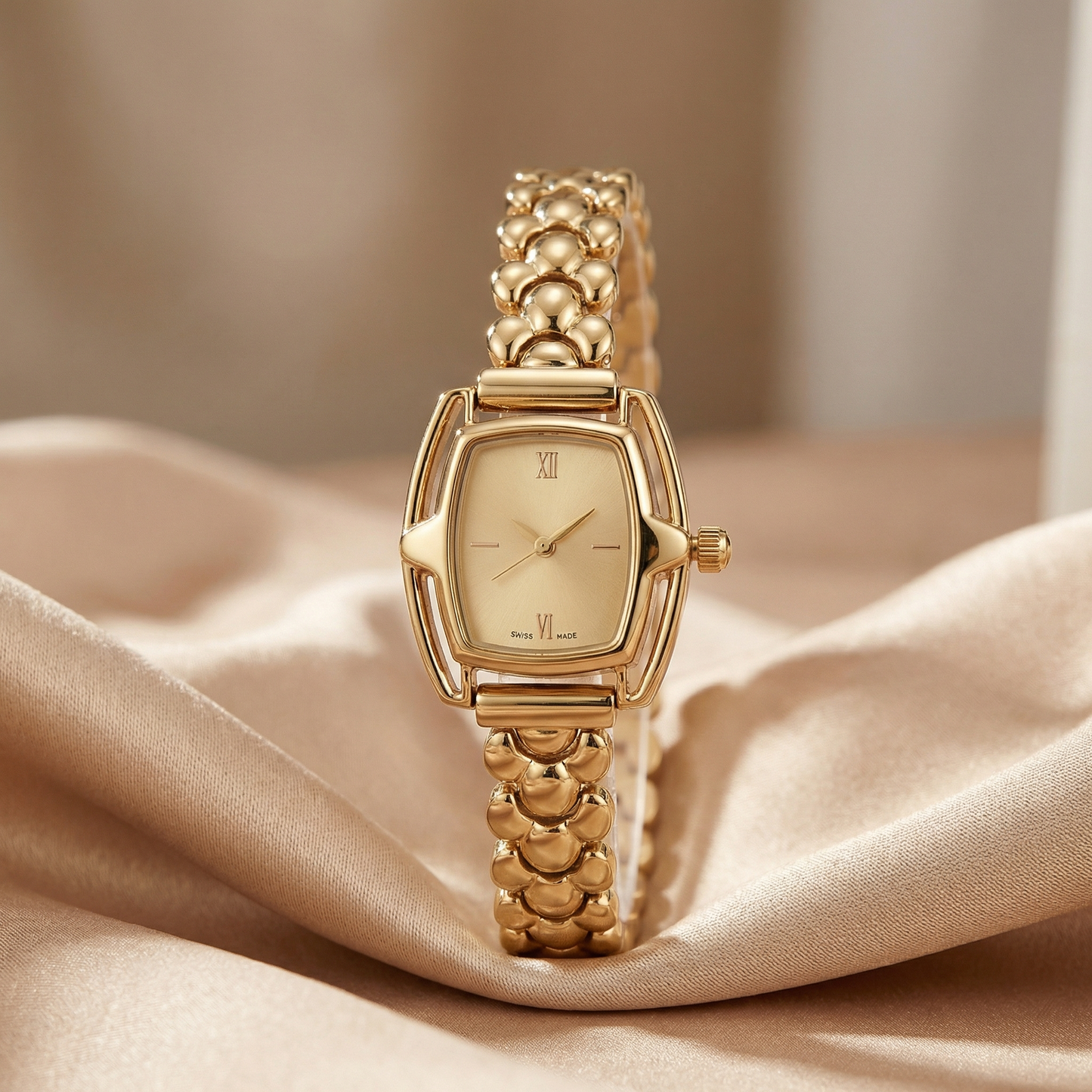 Classic Square Luxury Watch for Women | Elegant Quartz Watch with Gold-Tone Bracelet | Timeless Statement Wristwatch