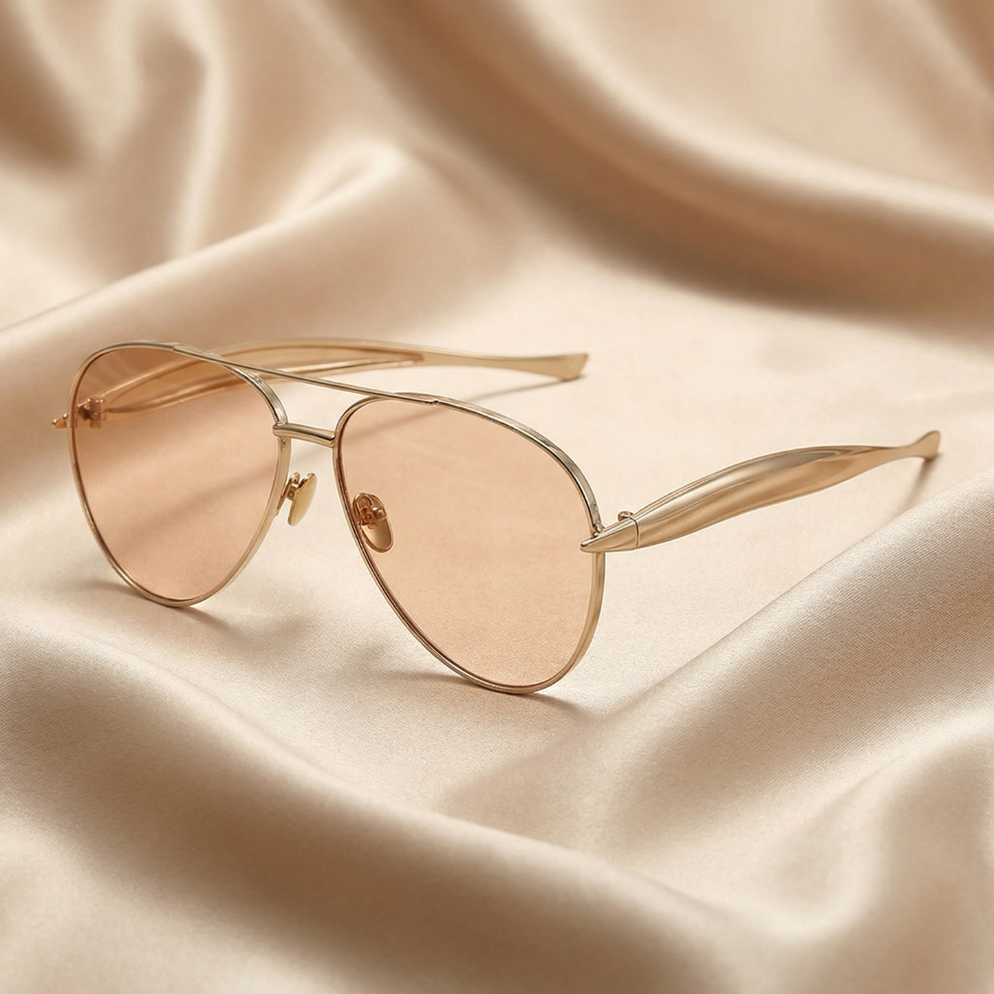 Luxe Gold Aviator Sunglasses | Summer Fashion Sunglasses with Champagne & Green Lenses