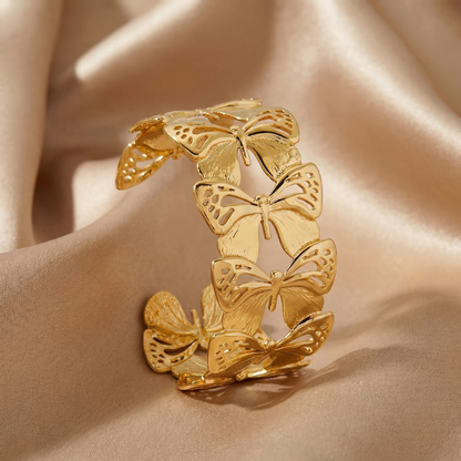 Butterfly Statement Cuff in Gold & Silver | Elegant Open Design
