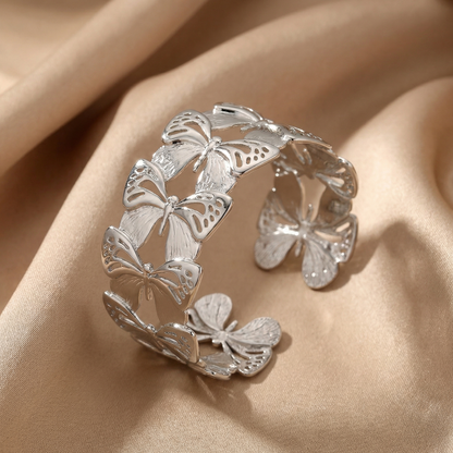 Butterfly Statement Cuff in Gold & Silver | Elegant Open Design