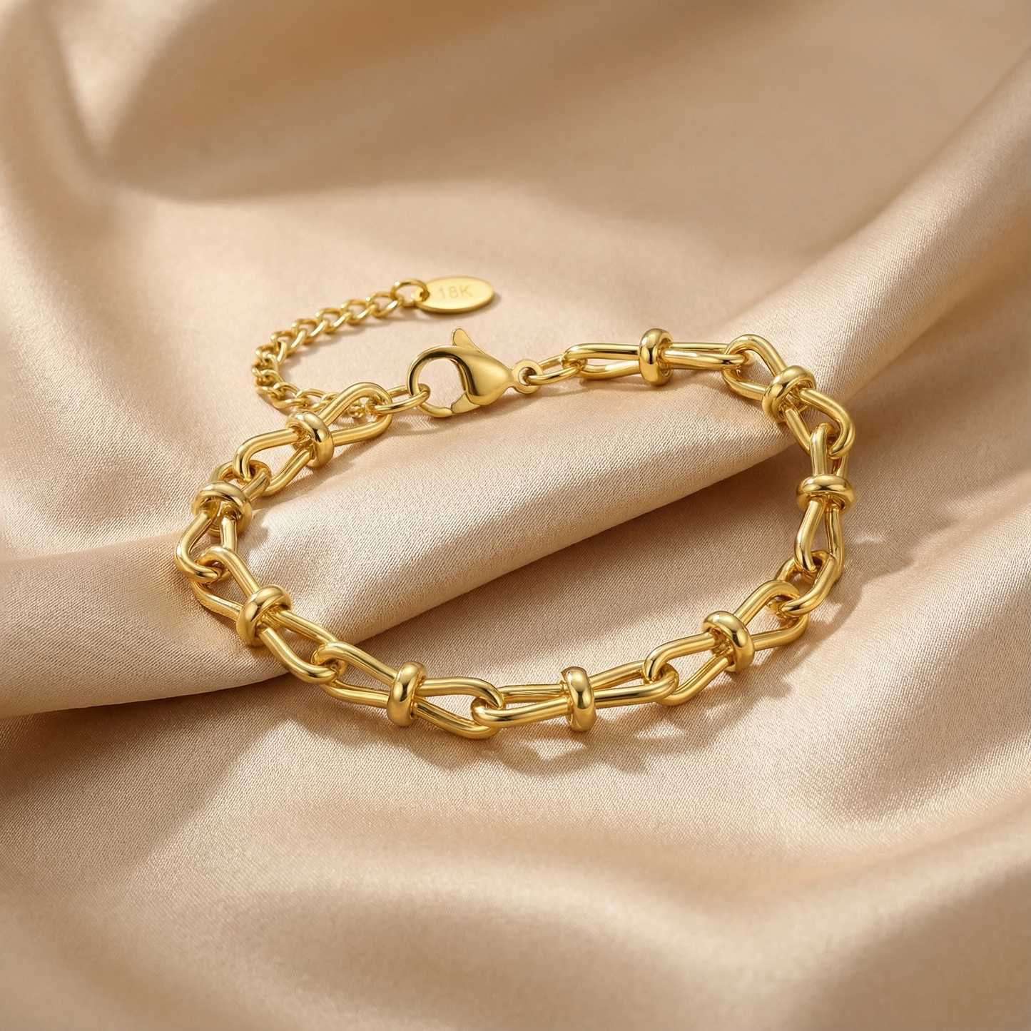 Gold Elongated Link Bracelet for Women | Modern Chain Design | Elegant Fashion Jewelry