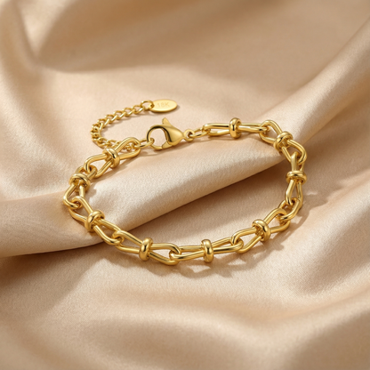 Gold Elongated Link Bracelet for Women | Modern Chain Design | Elegant Fashion Jewelry