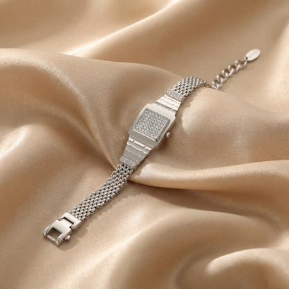 Luxury Square Crystal Bracelet in Gold & Silver | Minimalist Statement Jewellery