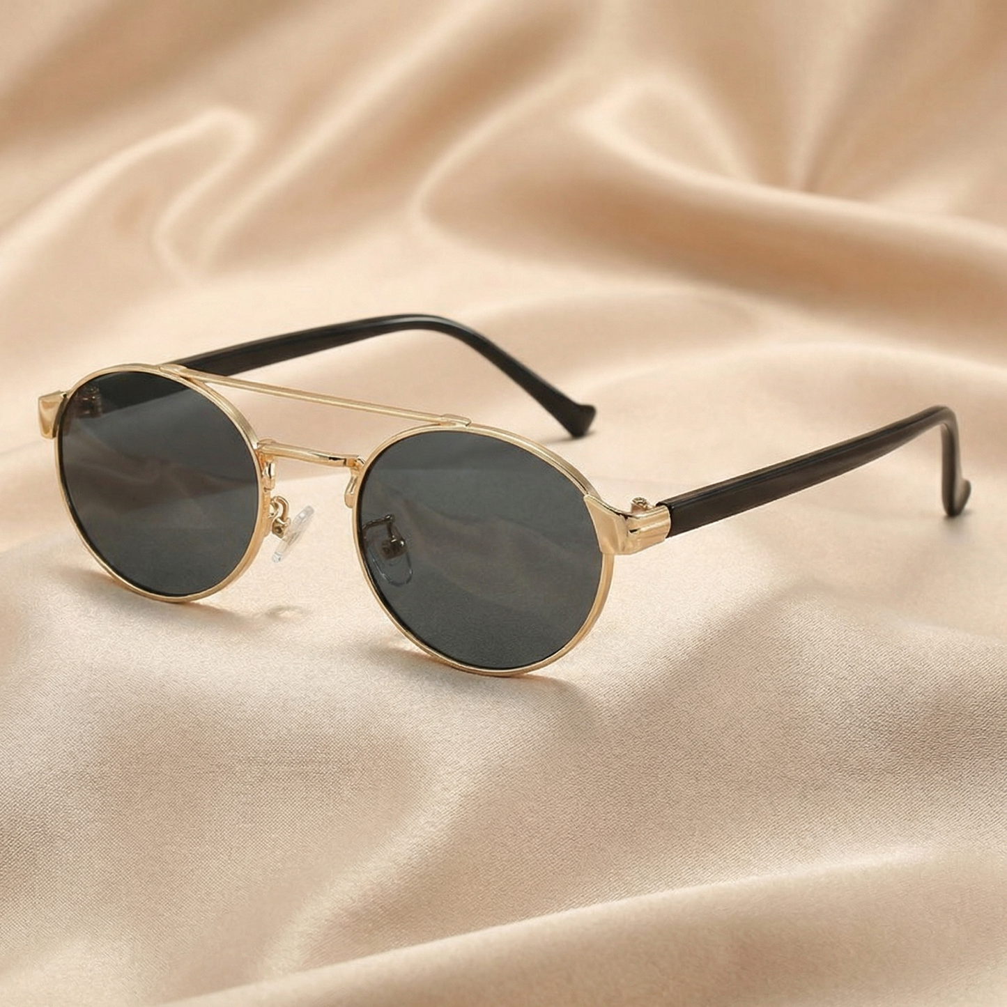 Classic Round Metal Sunglasses in Gold | Refined Frame with Gradient, Clear or Dark Lenses