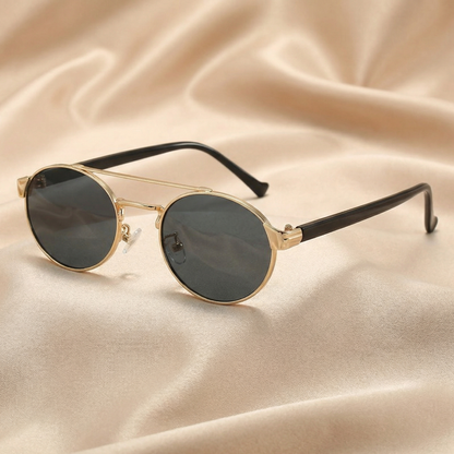Classic Round Metal Sunglasses in Gold | Refined Frame with Gradient, Clear or Dark Lenses