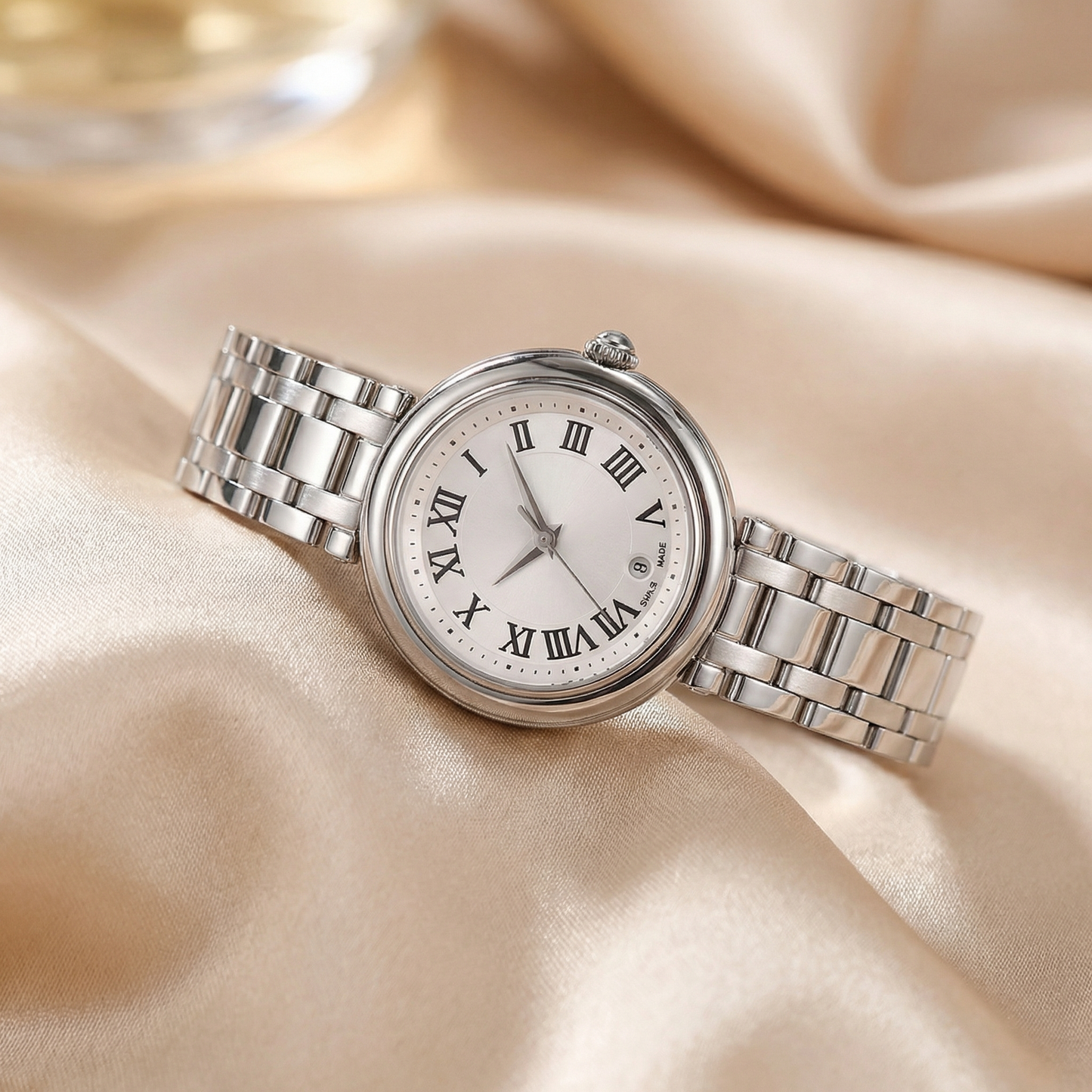 Elegant Classic Roman Dial Watch in Silver | Refined Stainless Steel Bracelet for Timeless Everyday Style