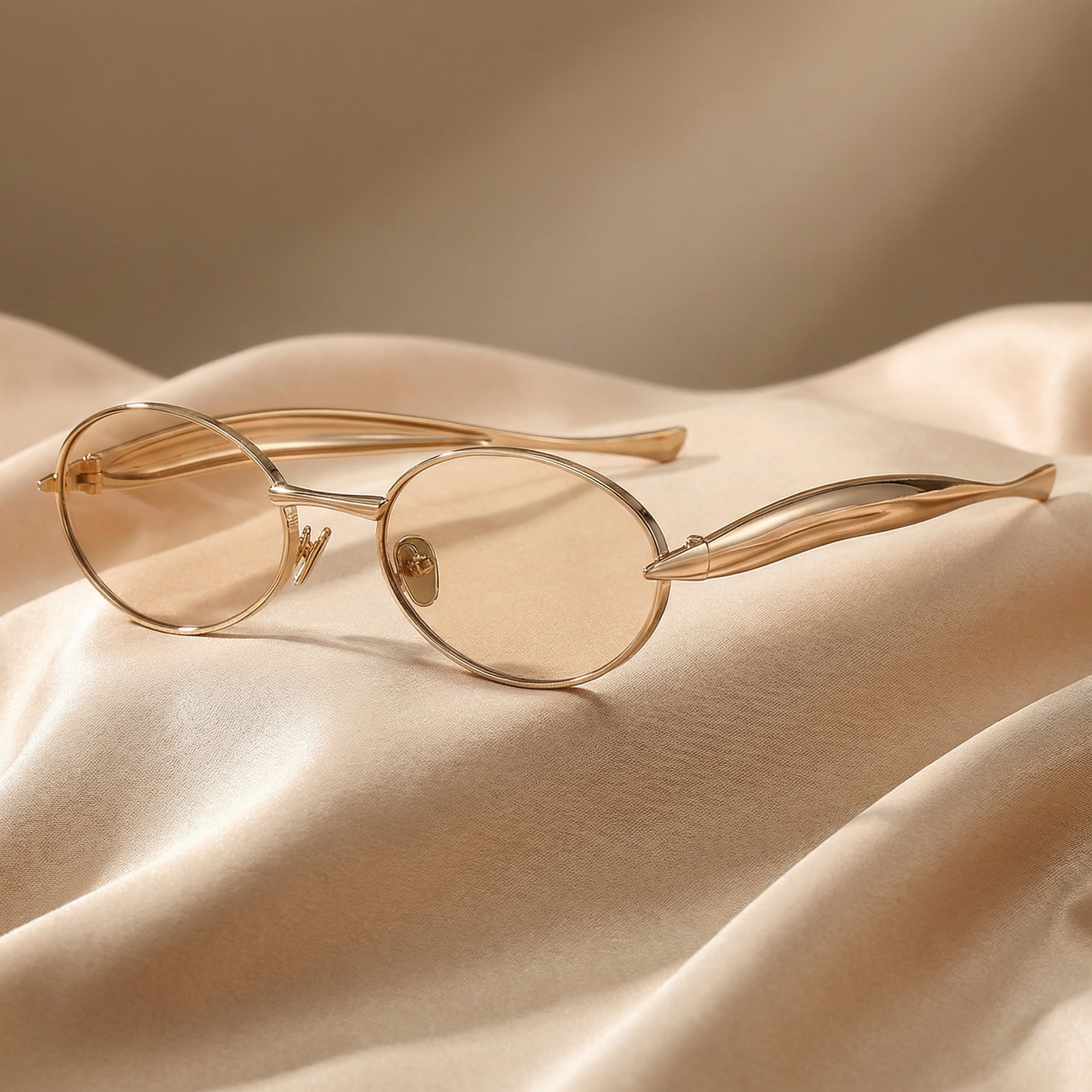 Luxury Oval Gold Frame Sunglasses with Green, Brown & Black Lenses | Elegant Metal Vintage Style UV Protection Glasses