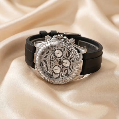 Luxury Leopard Dial Crystal Watch in Gold, Silver & Rose Gold | Diamond Bezel Statement Timepiece