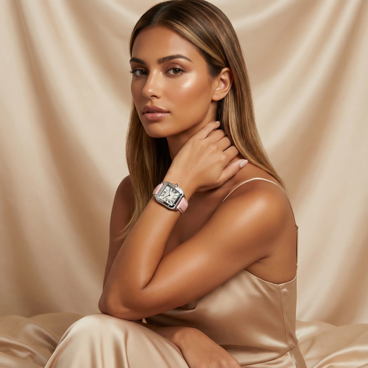 Classic Square Watch in Silver | Timeless Roman Dial Design