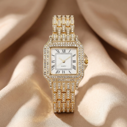 Luxury Crystal Roman Dial Watch in Gold, Rose Gold & Silver | Elegant Statement Timepiece