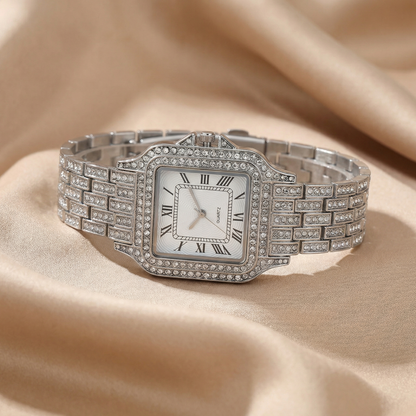 Luxury Crystal Roman Dial Watch in Gold, Rose Gold & Silver | Elegant Statement Timepiece