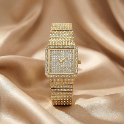Crystal Statement Watch in Gold & Silver | Luxury Sparkle Design