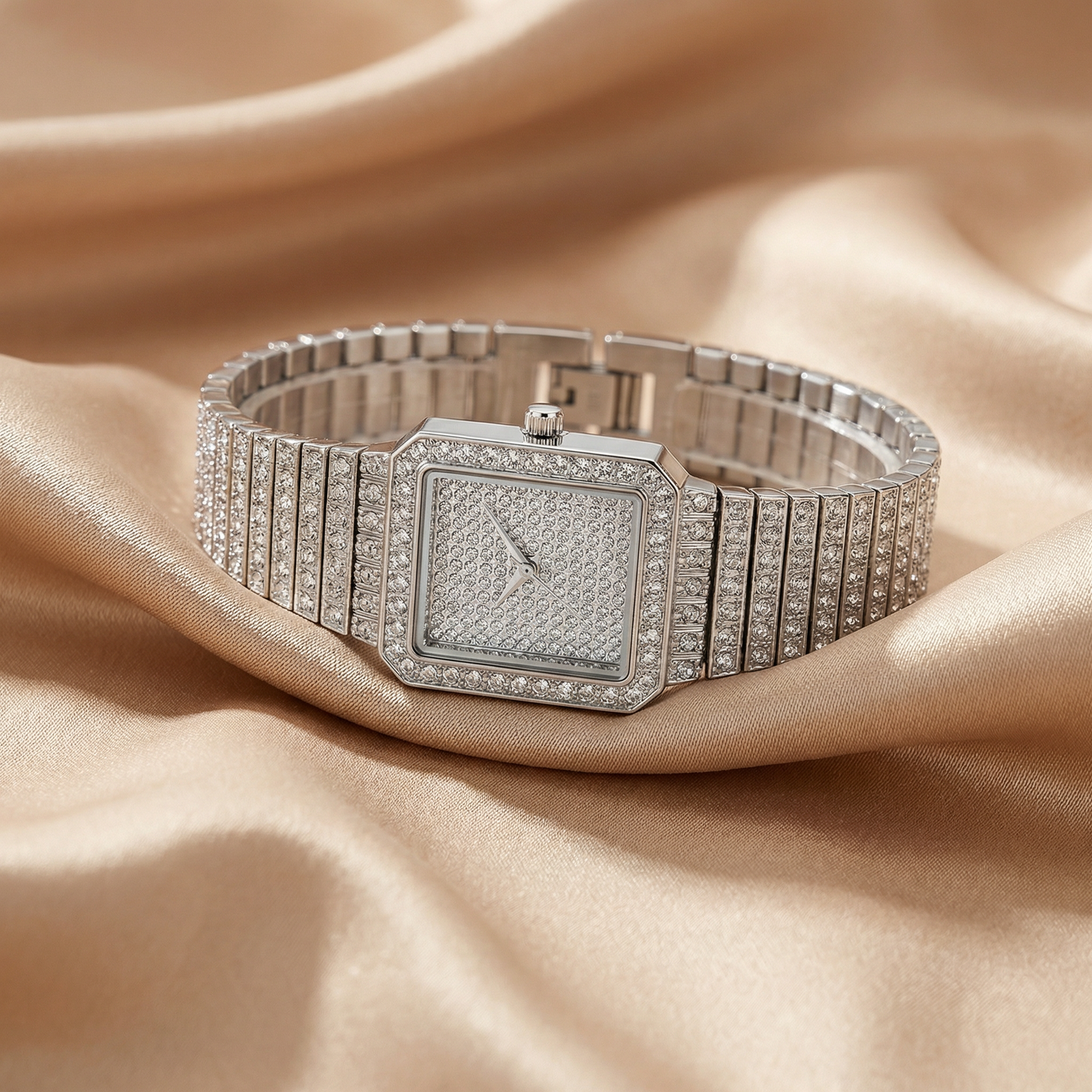 Crystal Statement Watch in Gold & Silver | Luxury Sparkle Design
