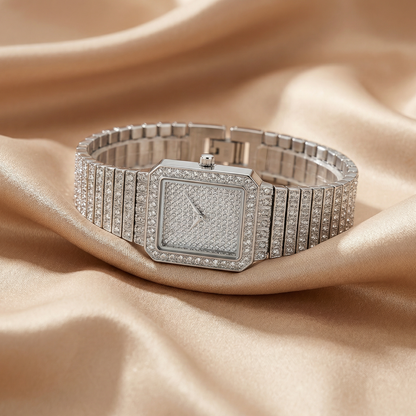Crystal Statement Watch in Gold & Silver | Luxury Sparkle Design