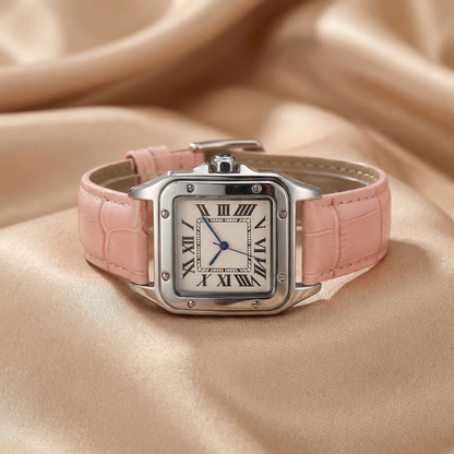 Classic Square Watch in Silver | Timeless Roman Dial Design