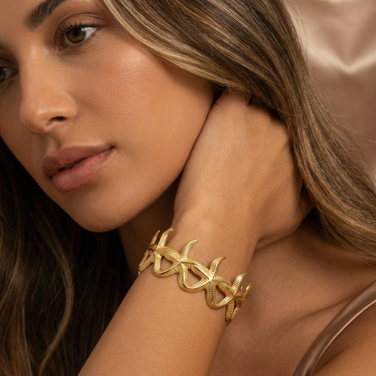 Starfish Open Cuff Bracelet in Gold | Ocean-Inspired Statement Design