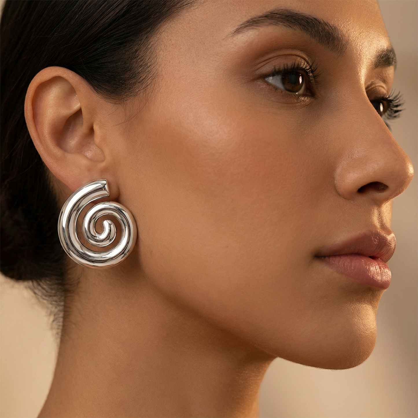 Modern Spiral Statement Earrings in Gold & Silver | Bold Lightweight Swirl Earrings for Everyday & Party Style