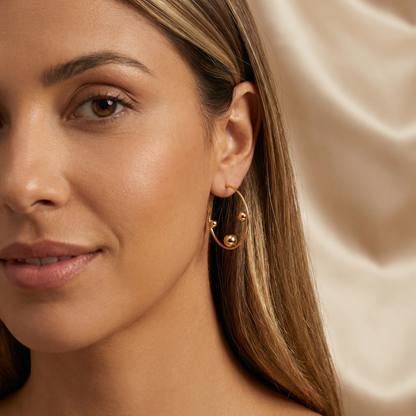 Minimalist Orb Hoop Earrings in Gold & Silver | Modern Open Circle Design