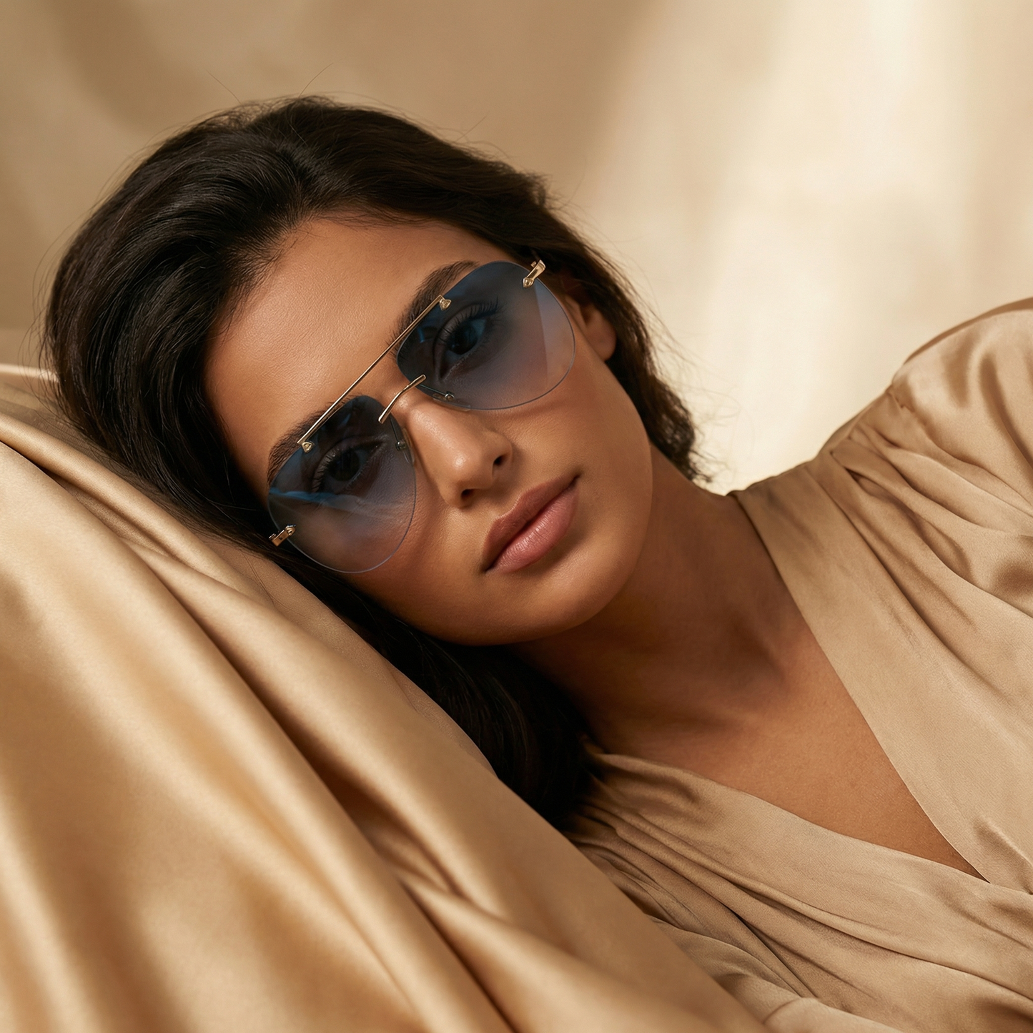 Luxury Gold Aviator Sunglasses with Gradient Lenses | Elegant Statement Frames in Modern Tones