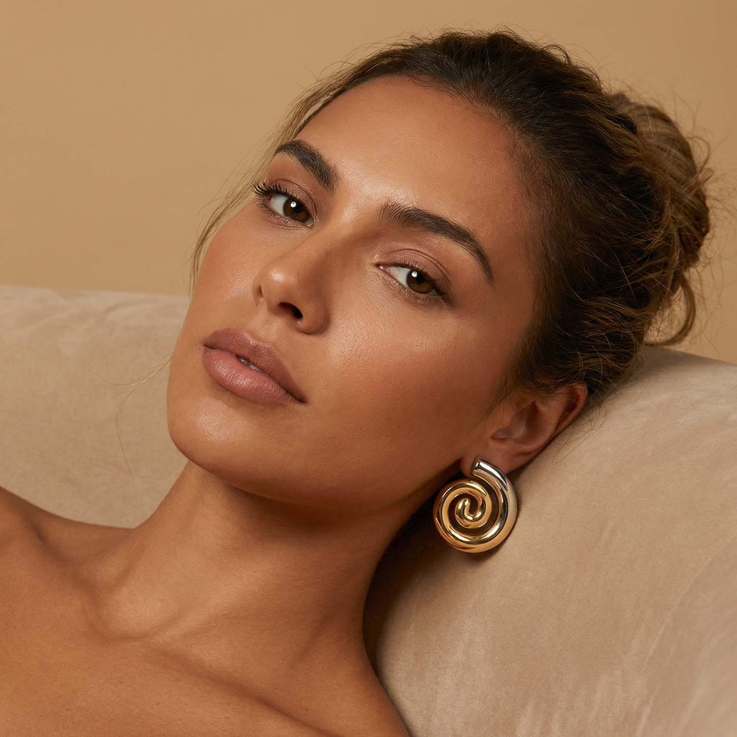 Modern Spiral Statement Earrings in Gold & Silver | Bold Lightweight Swirl Earrings for Everyday & Party Style