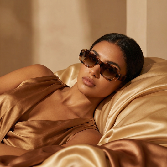 Bold Tortoise Rectangular Sunglasses with Brown Gradient Lenses | Structured Statement Frame