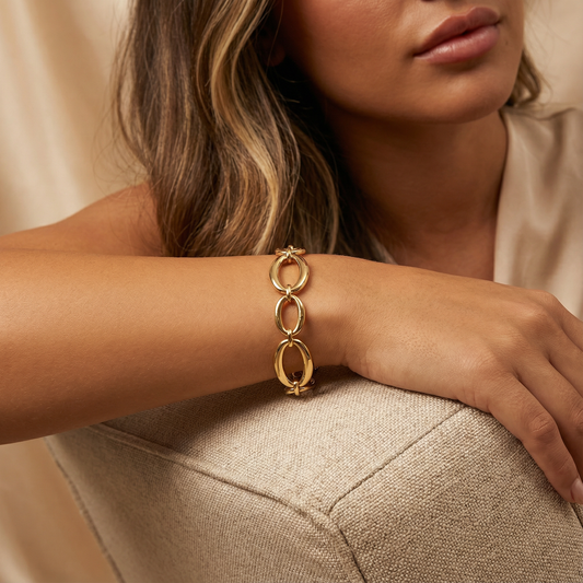 Chunky Oval Link Bracelet | Stainless Steel Chain Bracelet | Women’s Modern Jewellery